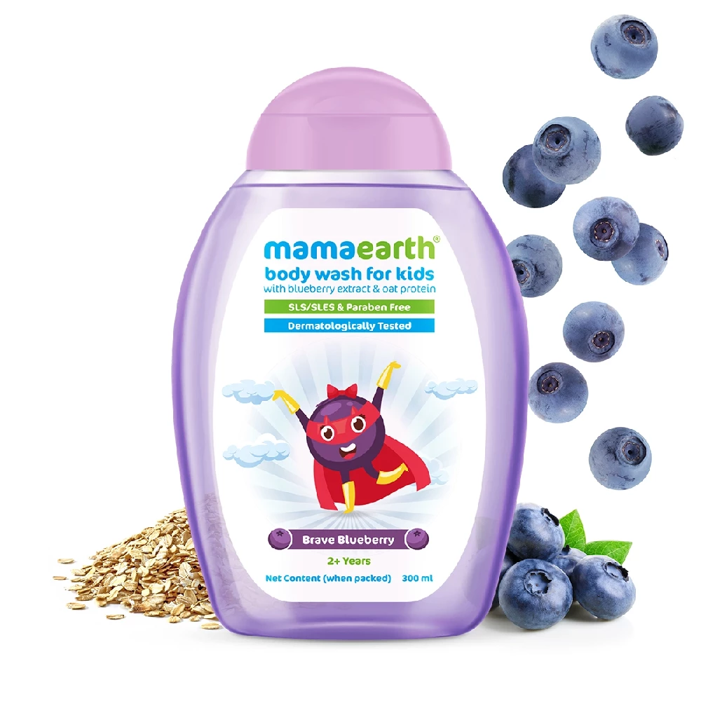 Brave Blueberry Body Wash For Kids with Blueberry and Oat Protein, 300 ml-1.webp